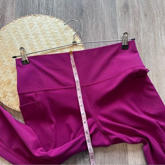 Athleta salutation stash pocket II tight 7/8 length fuchsia pink petite L - Picture 4 of 9